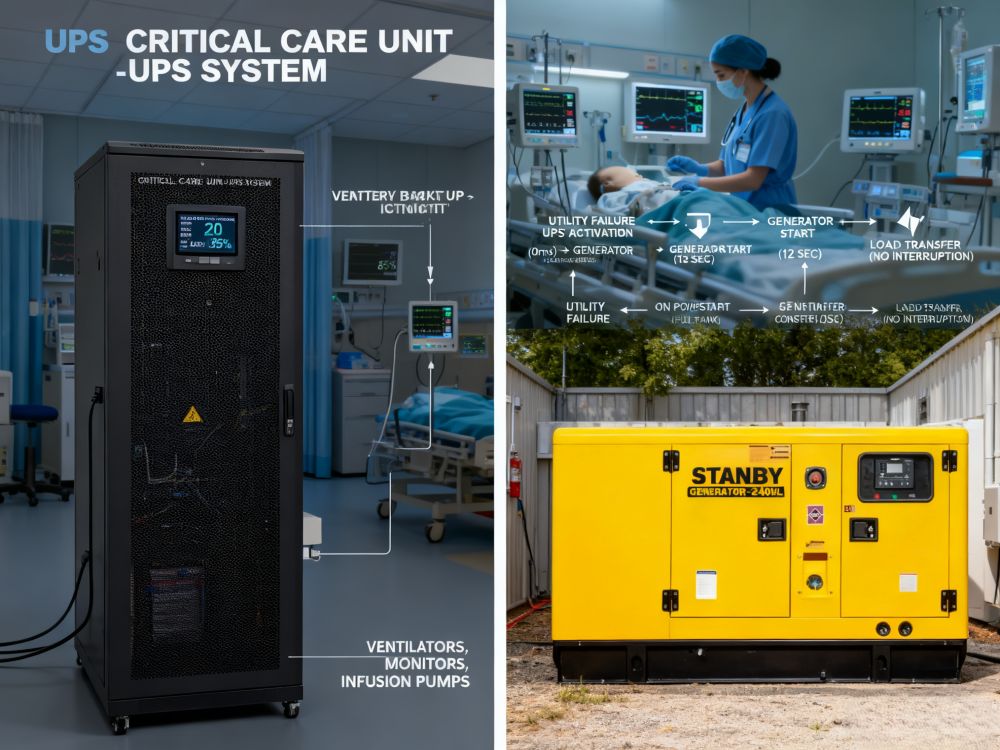 What is the difference between UPS and backup generator?